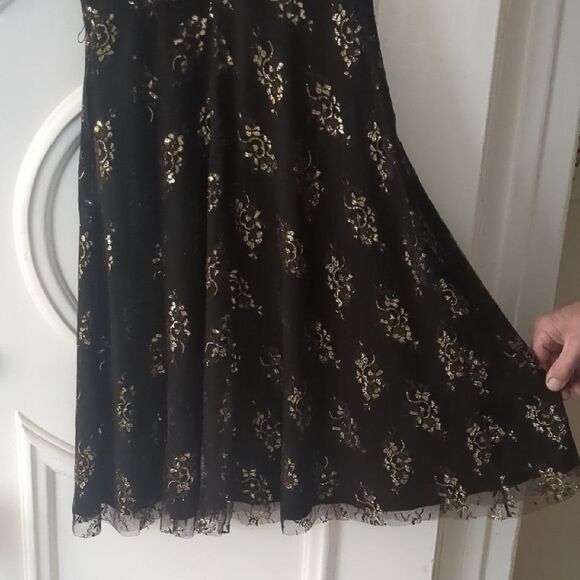 BCBG Paris Silk Slip Dress 6 Black Mesh Witchy Whimseygoth Midi Dress NWT - Picture 8 of 11